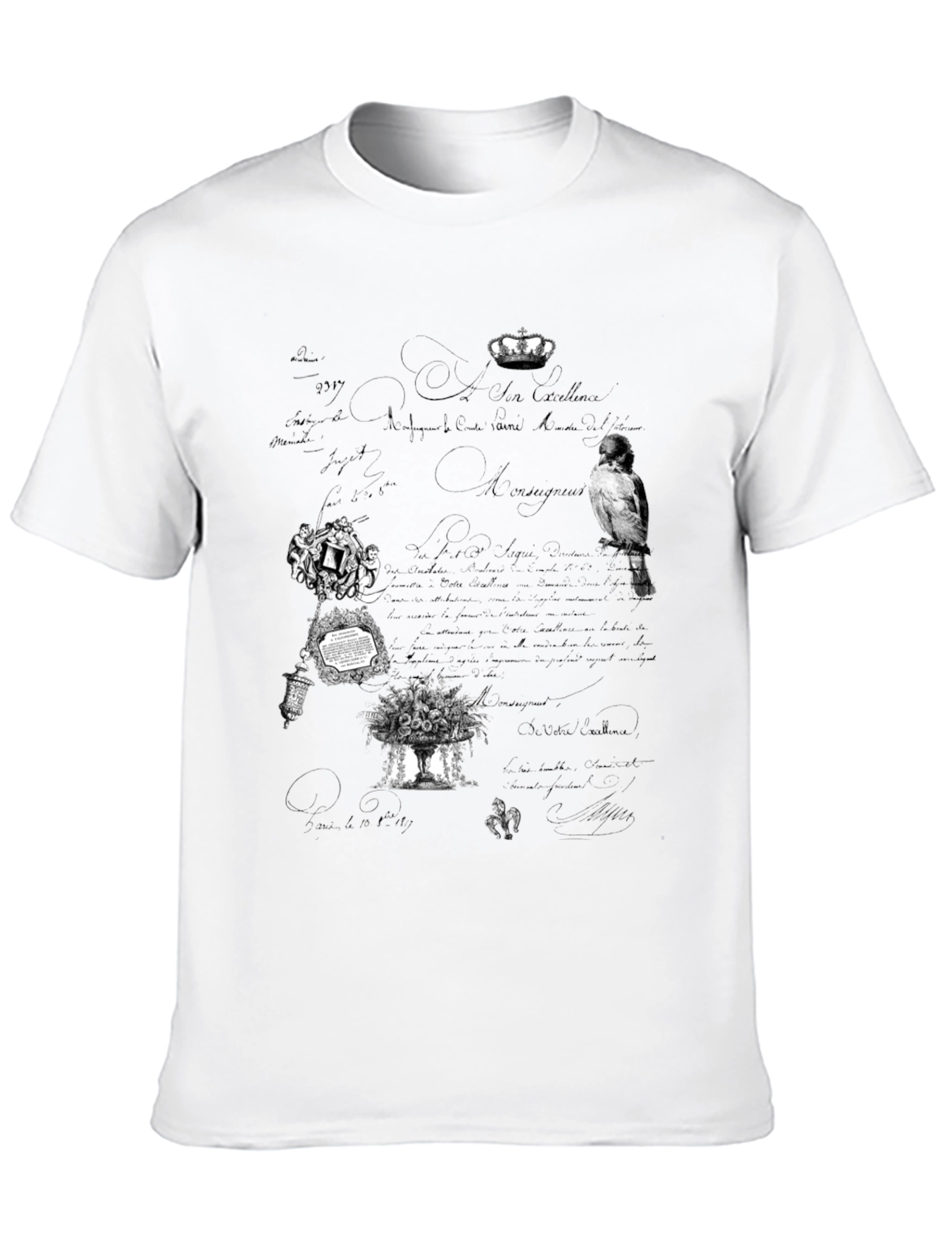Artistic Graphic Print Black T-Shirt
