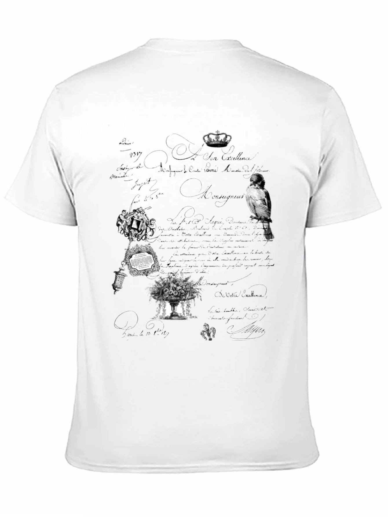 Artistic Graphic Print Black T-Shirt