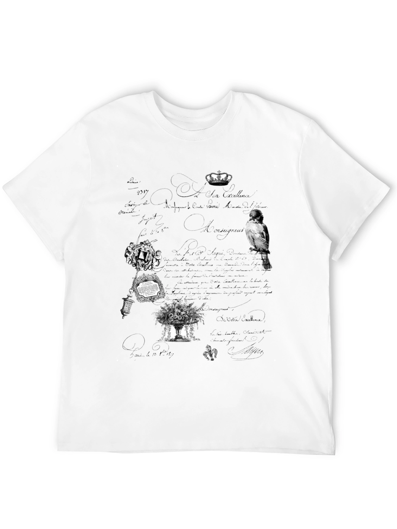 Artistic Graphic Print Black T-Shirt