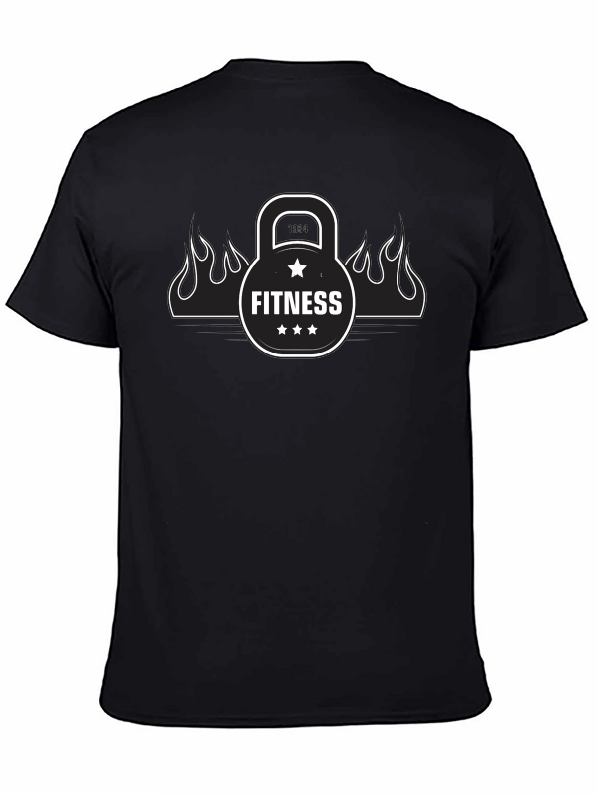 Mens Black Fitness Graphic T-Shirt