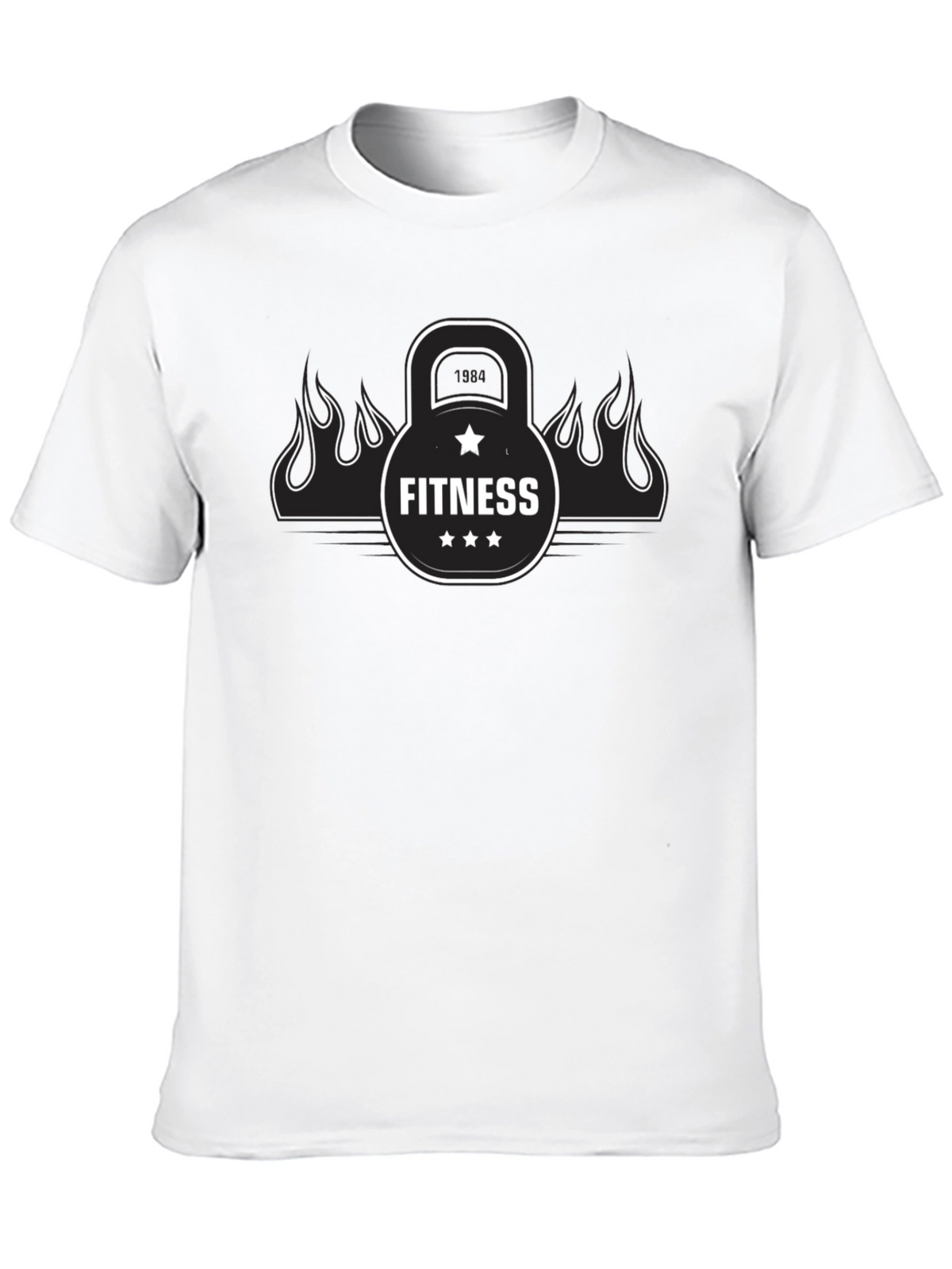 Mens Black Fitness Graphic T-Shirt