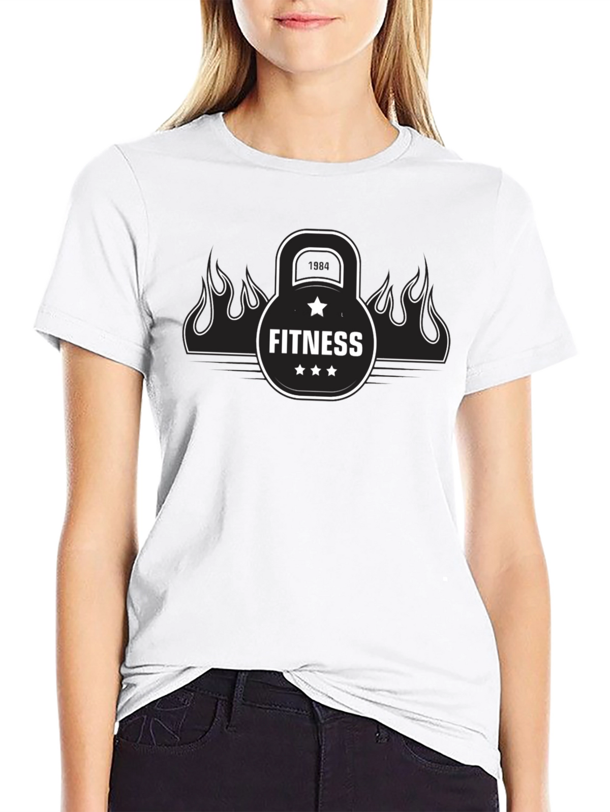 Mens Black Fitness Graphic T-Shirt