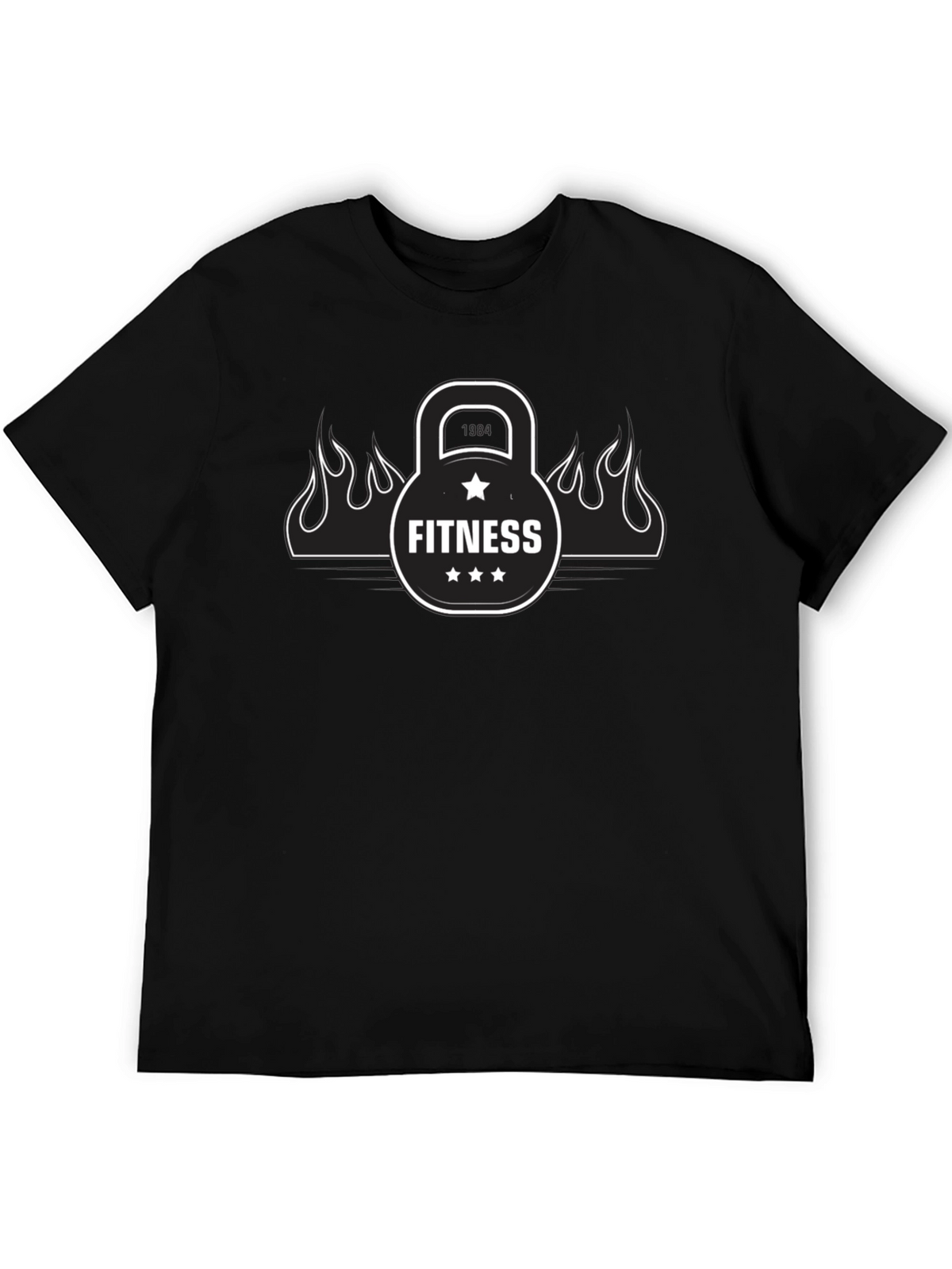 Mens Black Fitness Graphic T-Shirt