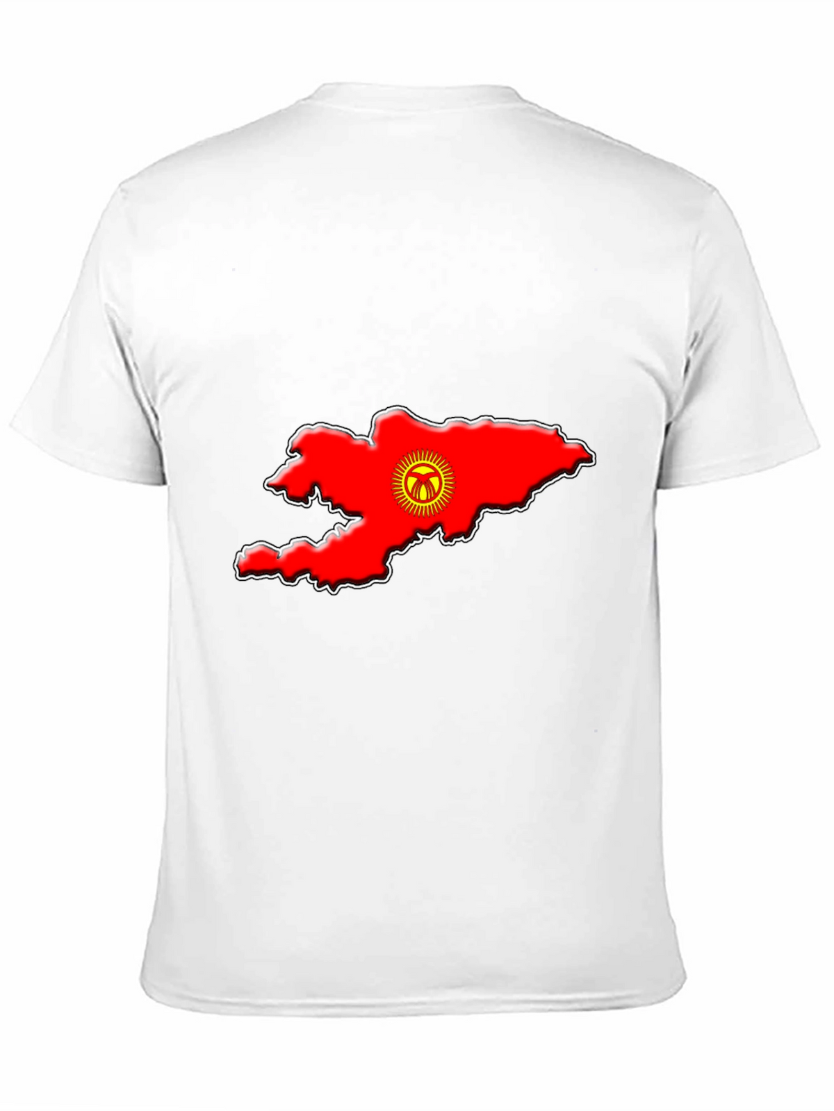 Kyrgyzstan Flag Map T-Shirt - Black Graphic Tee