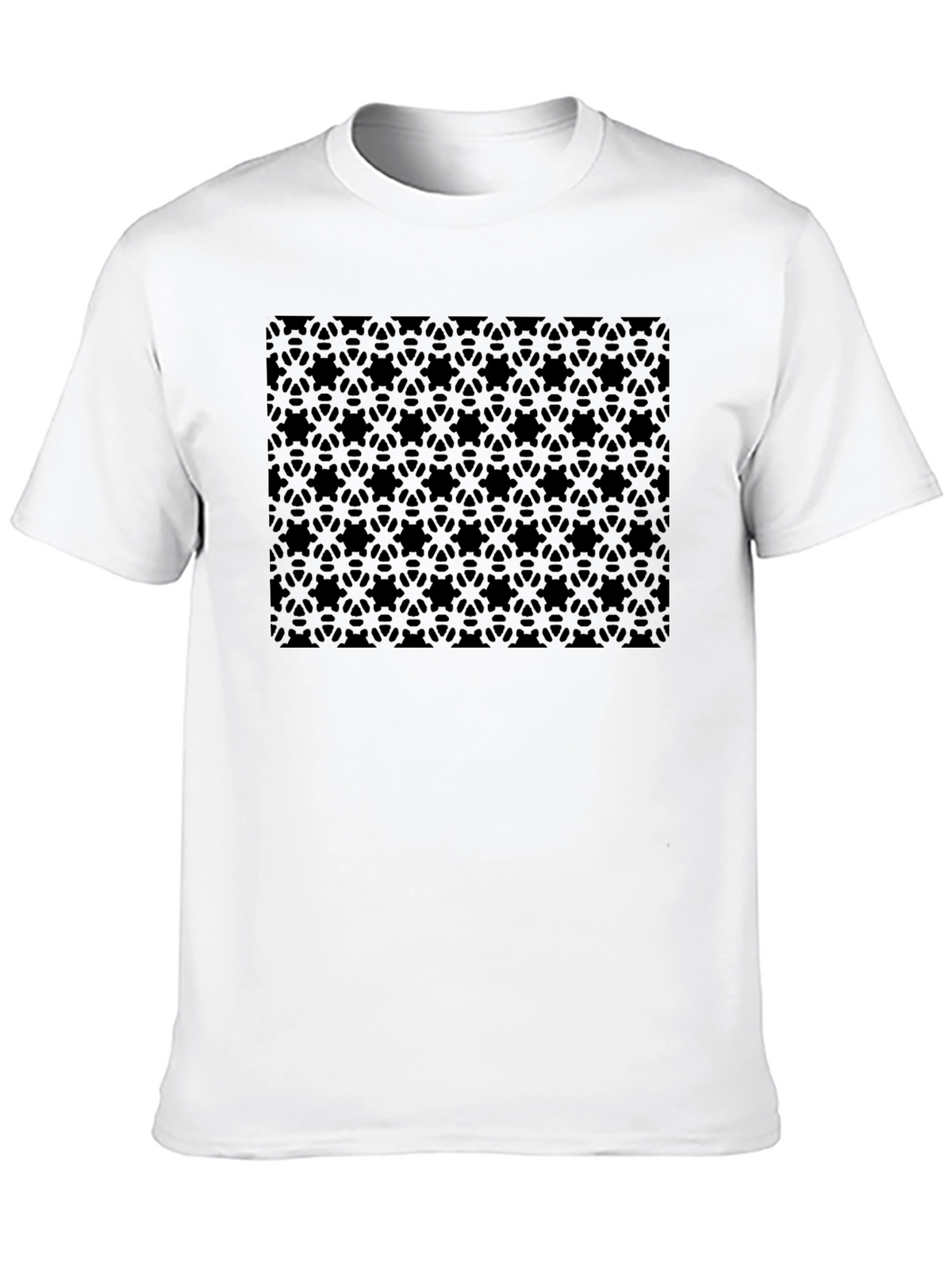 Stealth Pattern Black T-Shirt - Modern Geometric Design