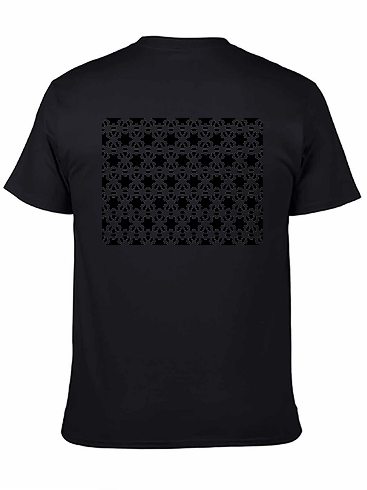 Stealth Pattern Black T-Shirt - Modern Geometric Design