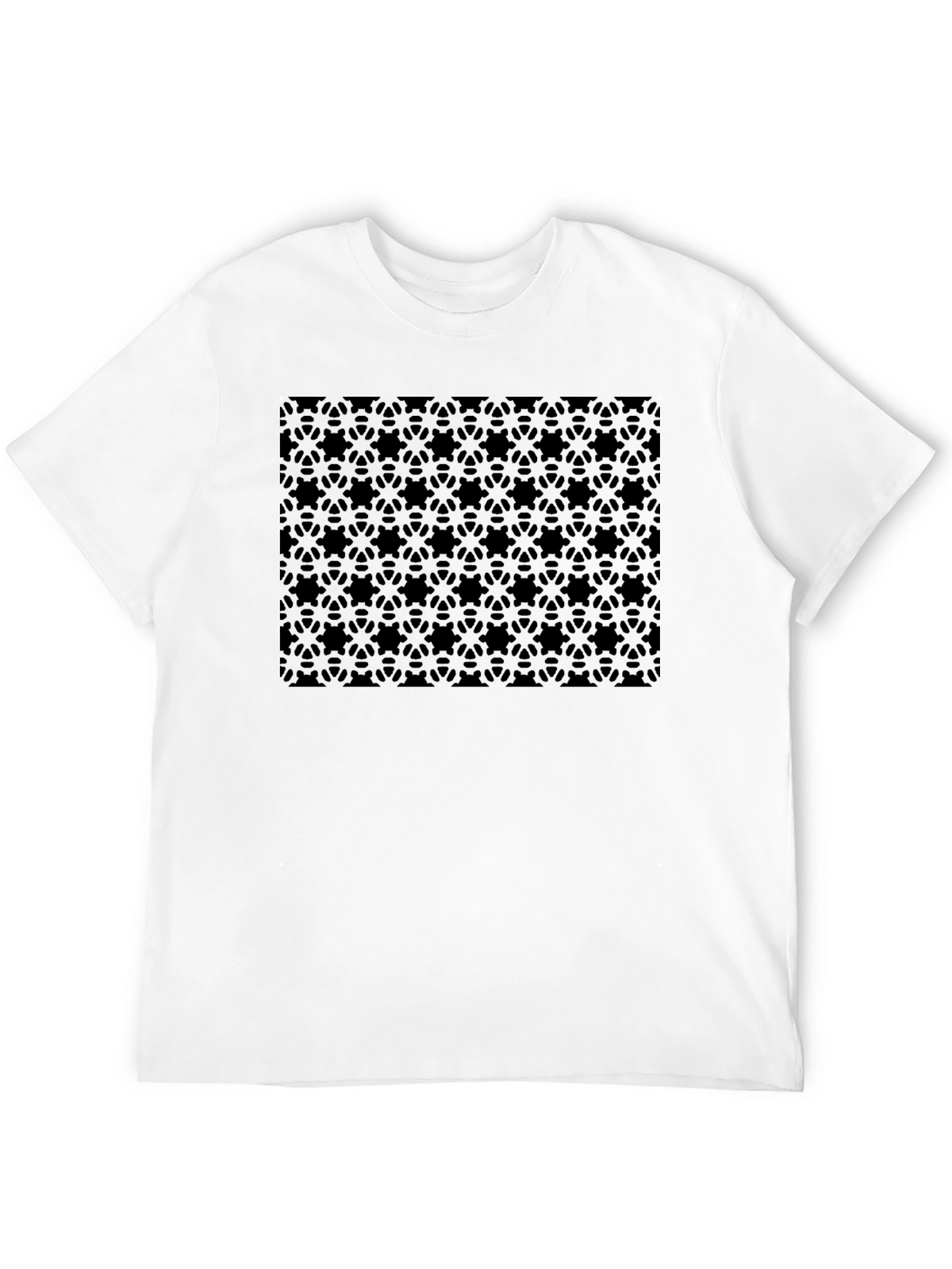 Stealth Pattern Black T-Shirt - Modern Geometric Design