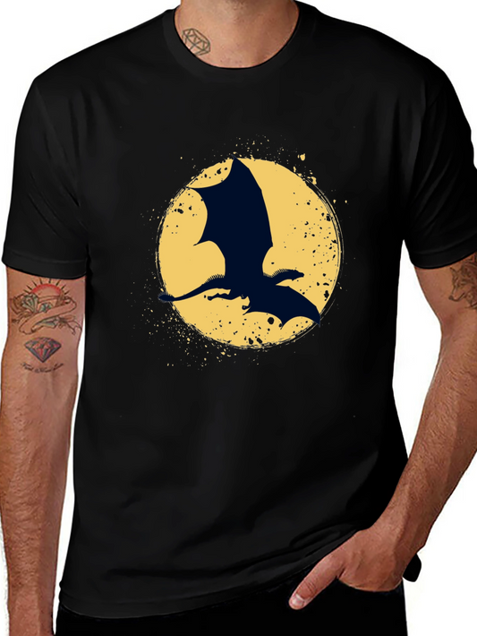Dragon Silhouette Graphic Tee - Black