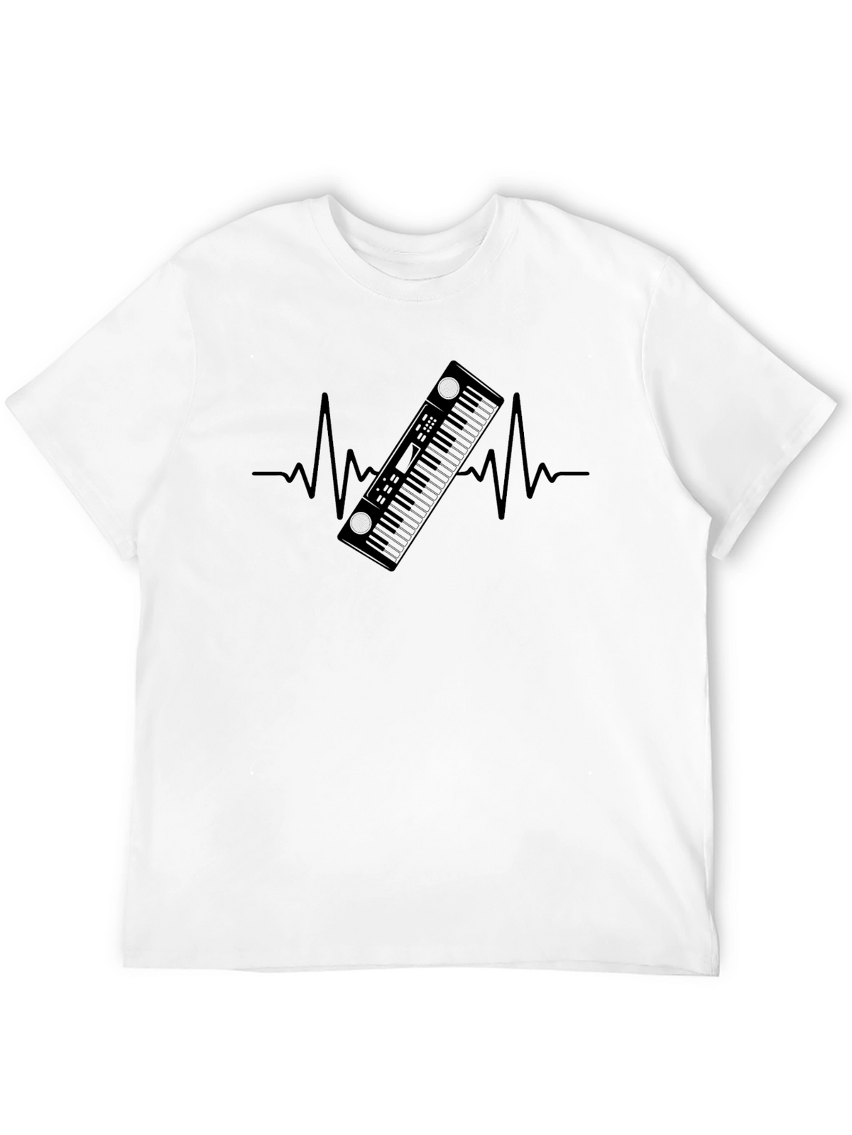 Keyboard Heartbeat T-Shirt - Music Lover Tee