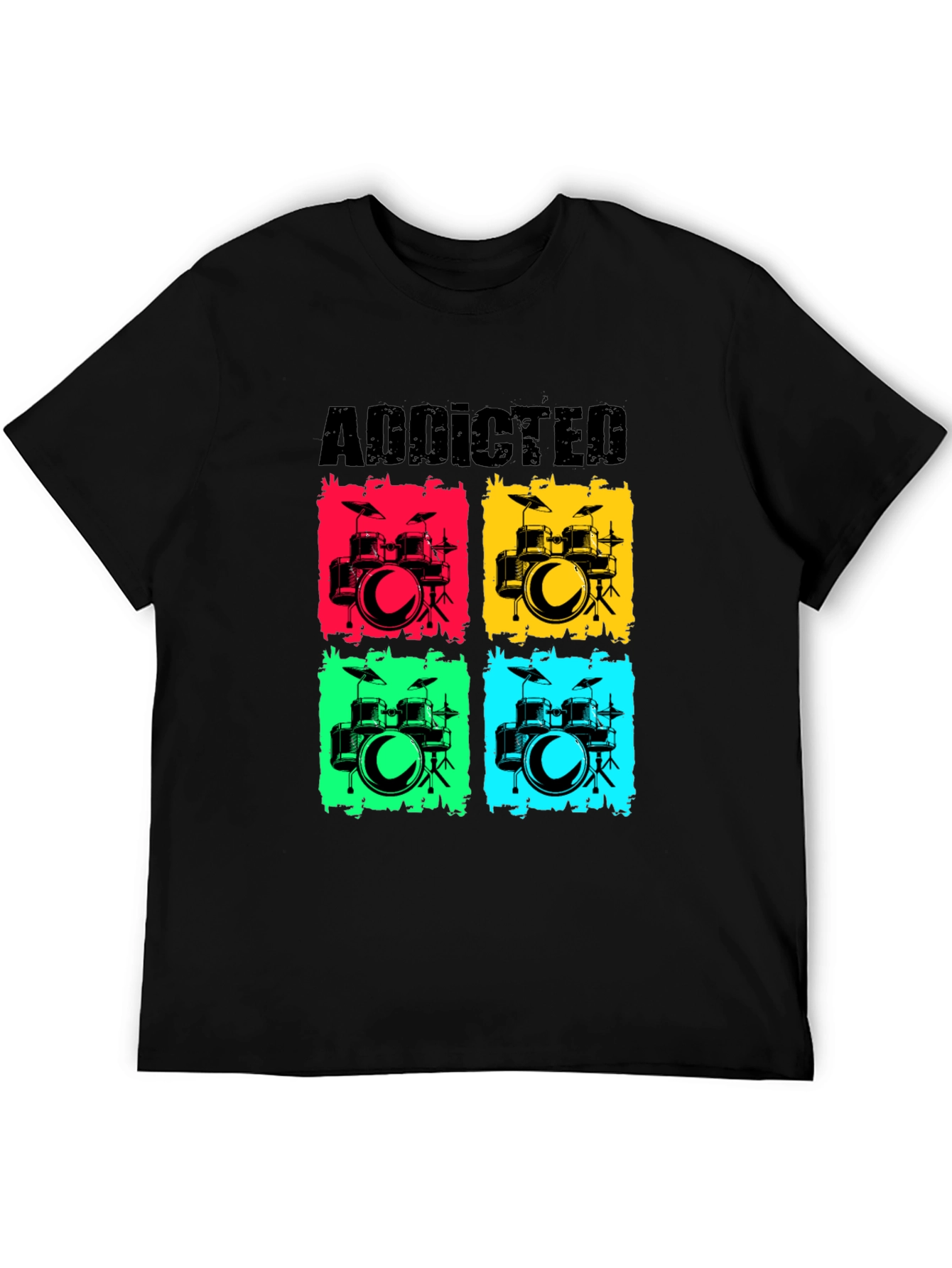 Addicted Drums Graphic T-Shirt - Music Lover Tee