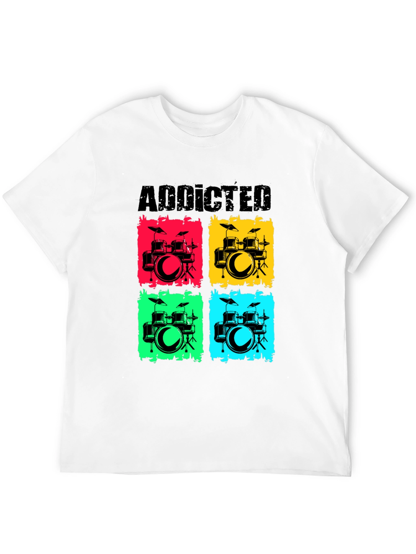 Addicted Drums Graphic T-Shirt - Music Lover Tee