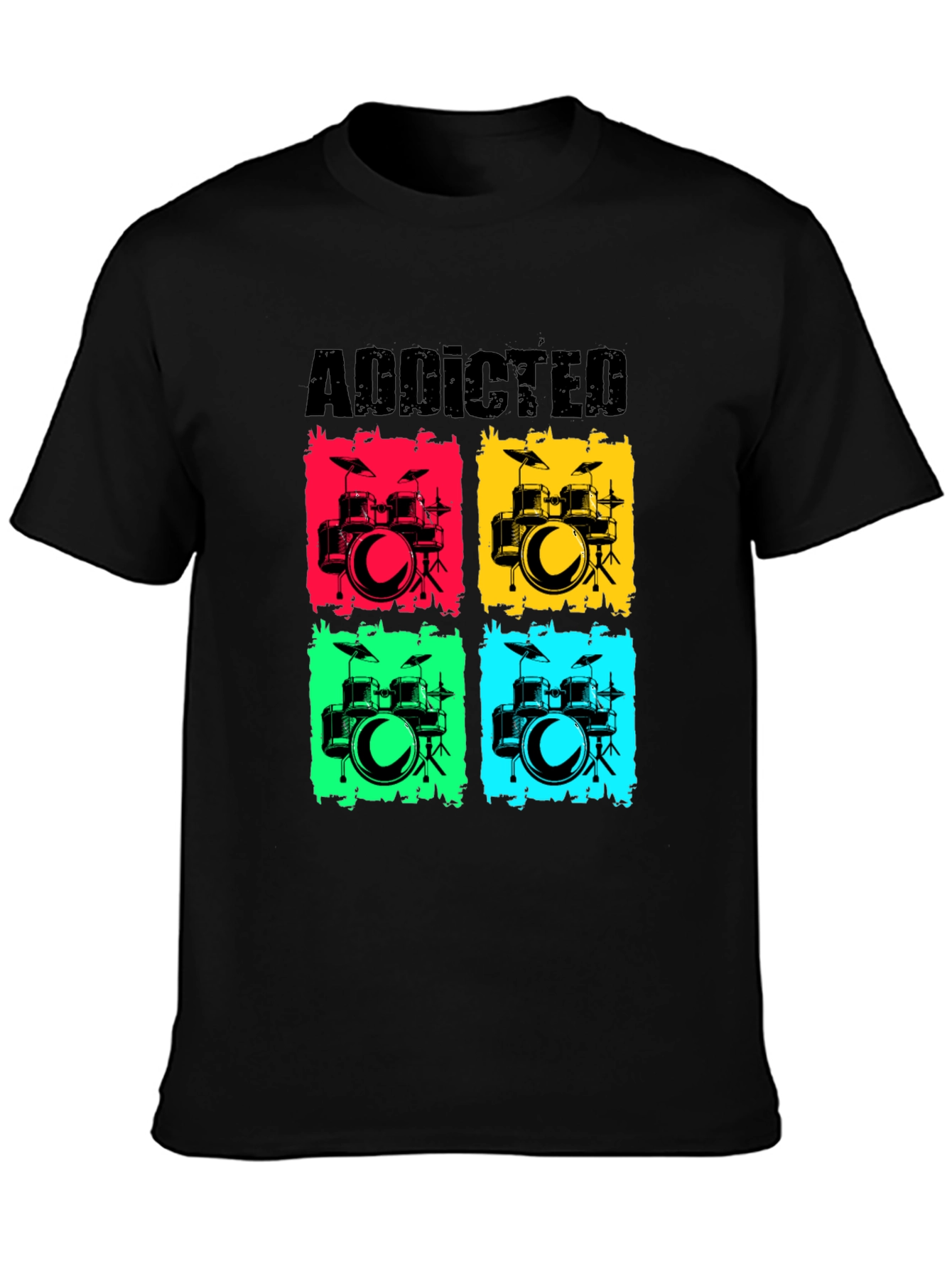 Addicted Drums Graphic T-Shirt - Music Lover Tee