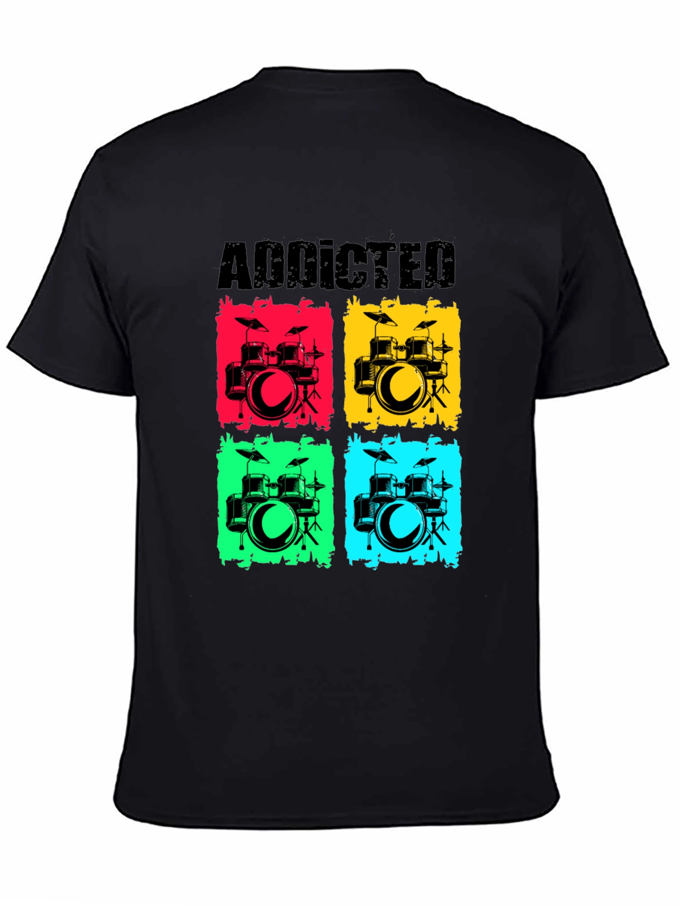 Addicted Drums Graphic T-Shirt - Music Lover Tee