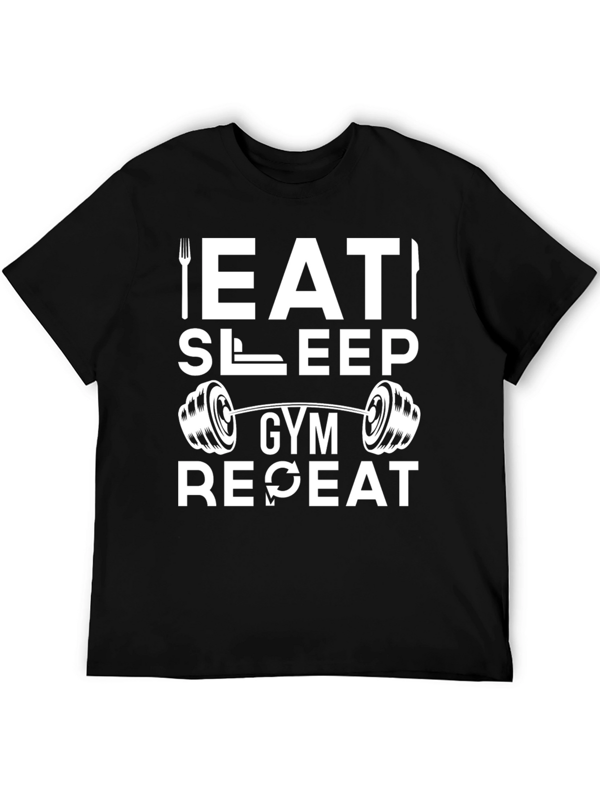Eat Sleep Gym Repeat Black T-Shirt