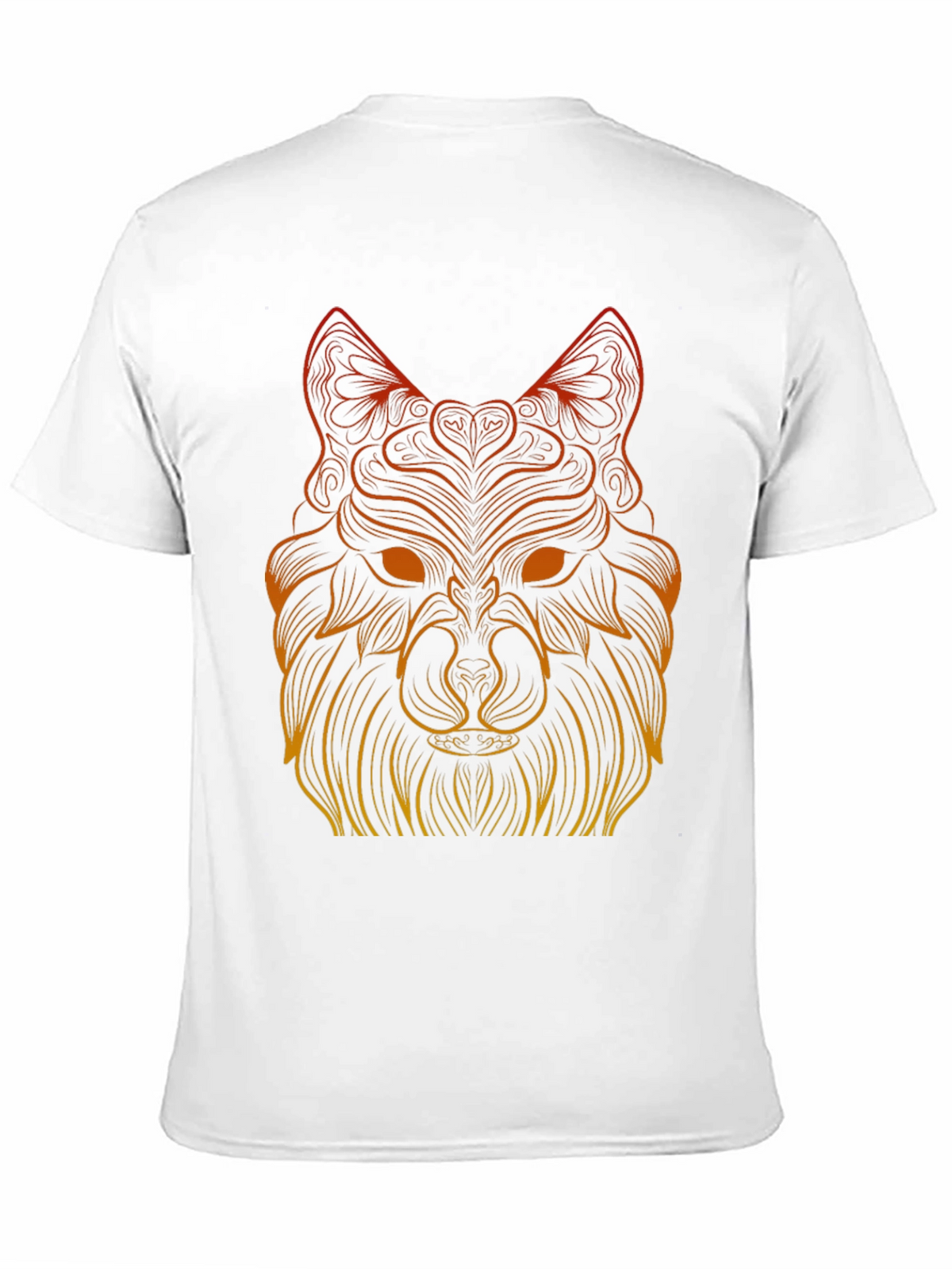 Geometric Wolf Graphic Tee - Black