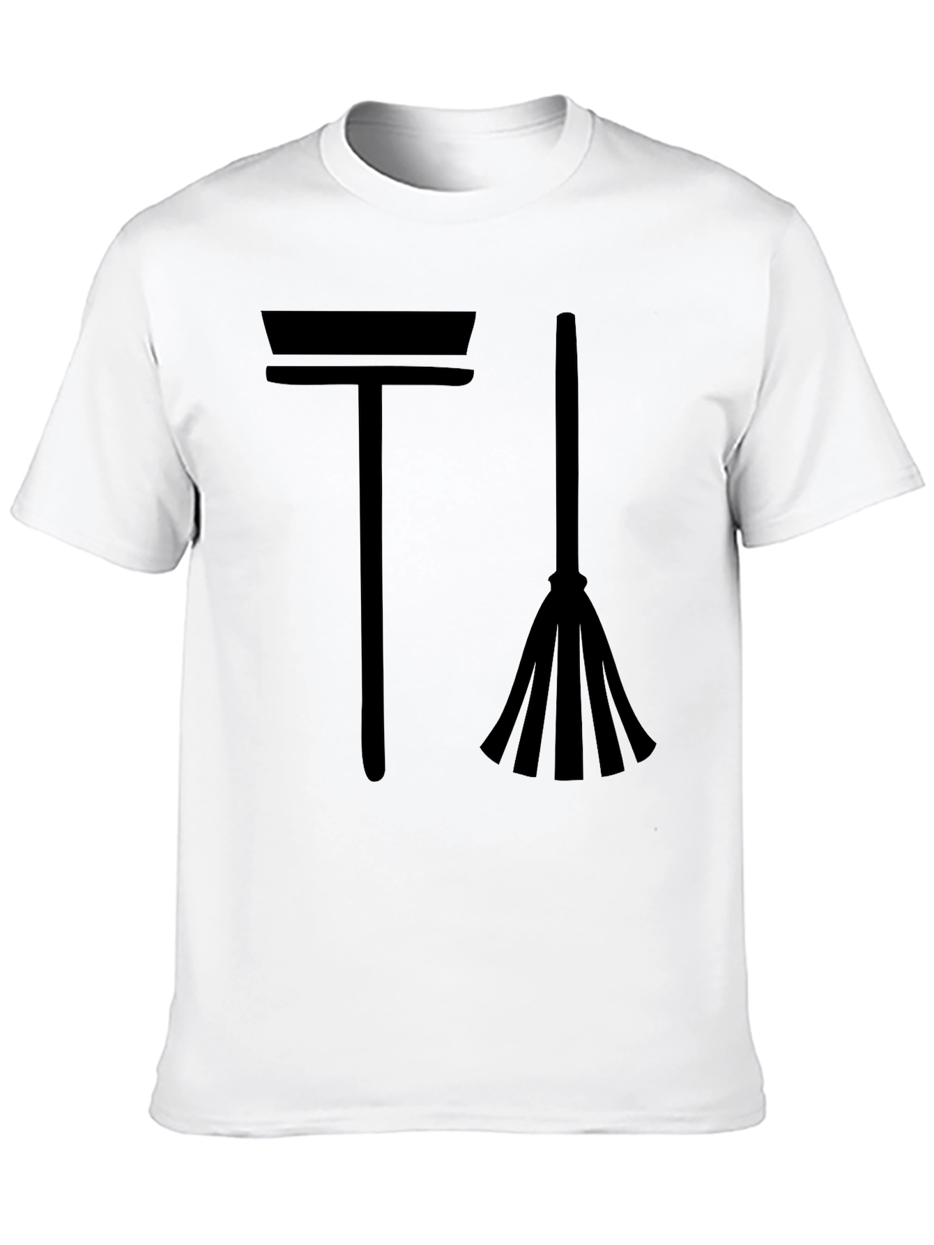 Broom and Mop Graphic Tee - Cleaning Crew Style