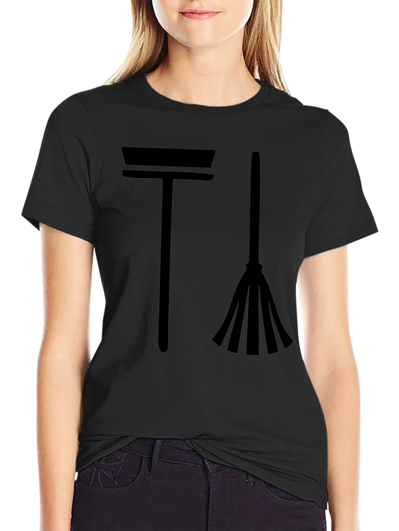Broom and Mop Graphic Tee - Cleaning Crew Style