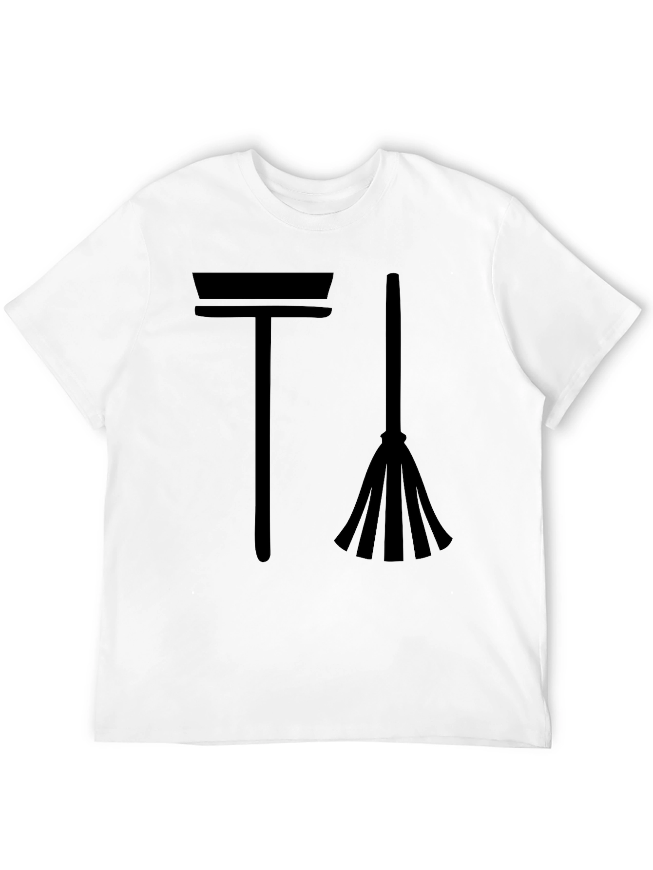 Broom and Mop Graphic Tee - Cleaning Crew Style