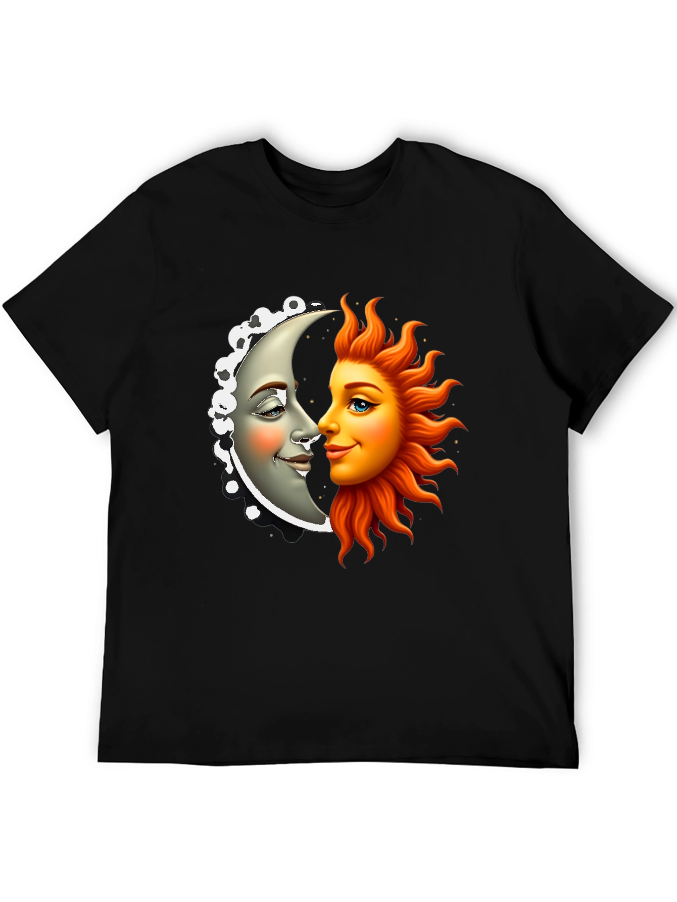 Sun & Moon Graphic Tee - Celestial Black Shirt