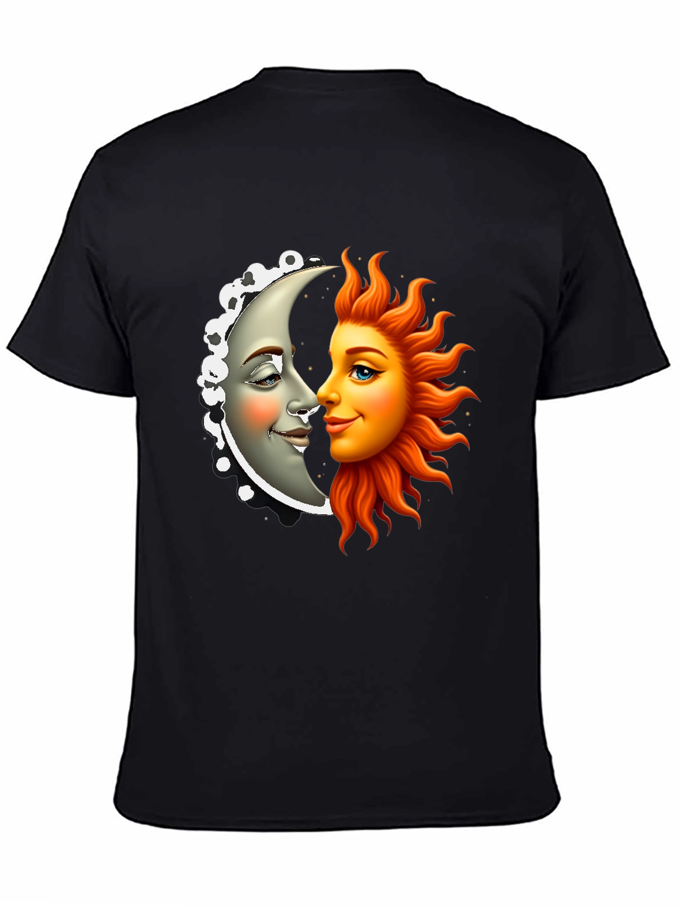 Sun & Moon Graphic Tee - Celestial Black Shirt