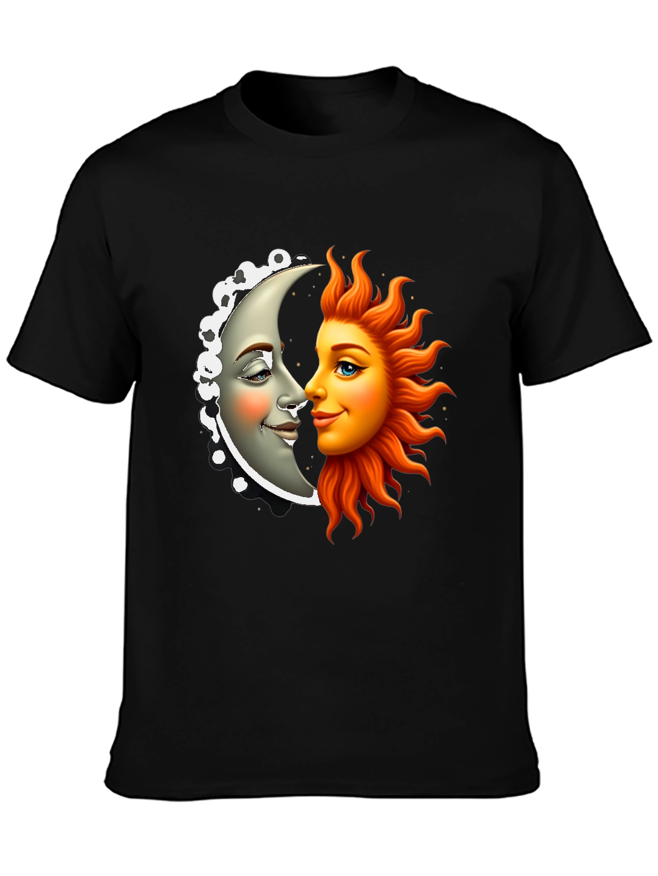 Sun & Moon Graphic Tee - Celestial Black Shirt