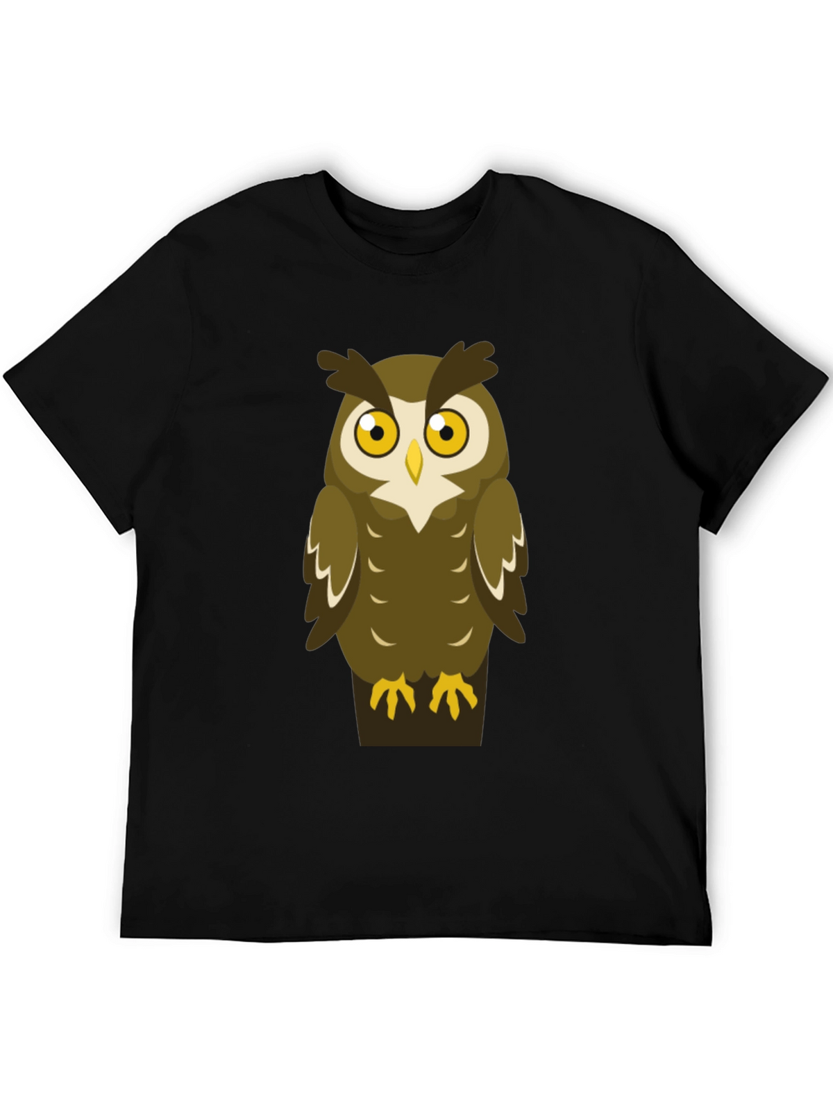 Owl Graphic Print Mens Black T-Shirt