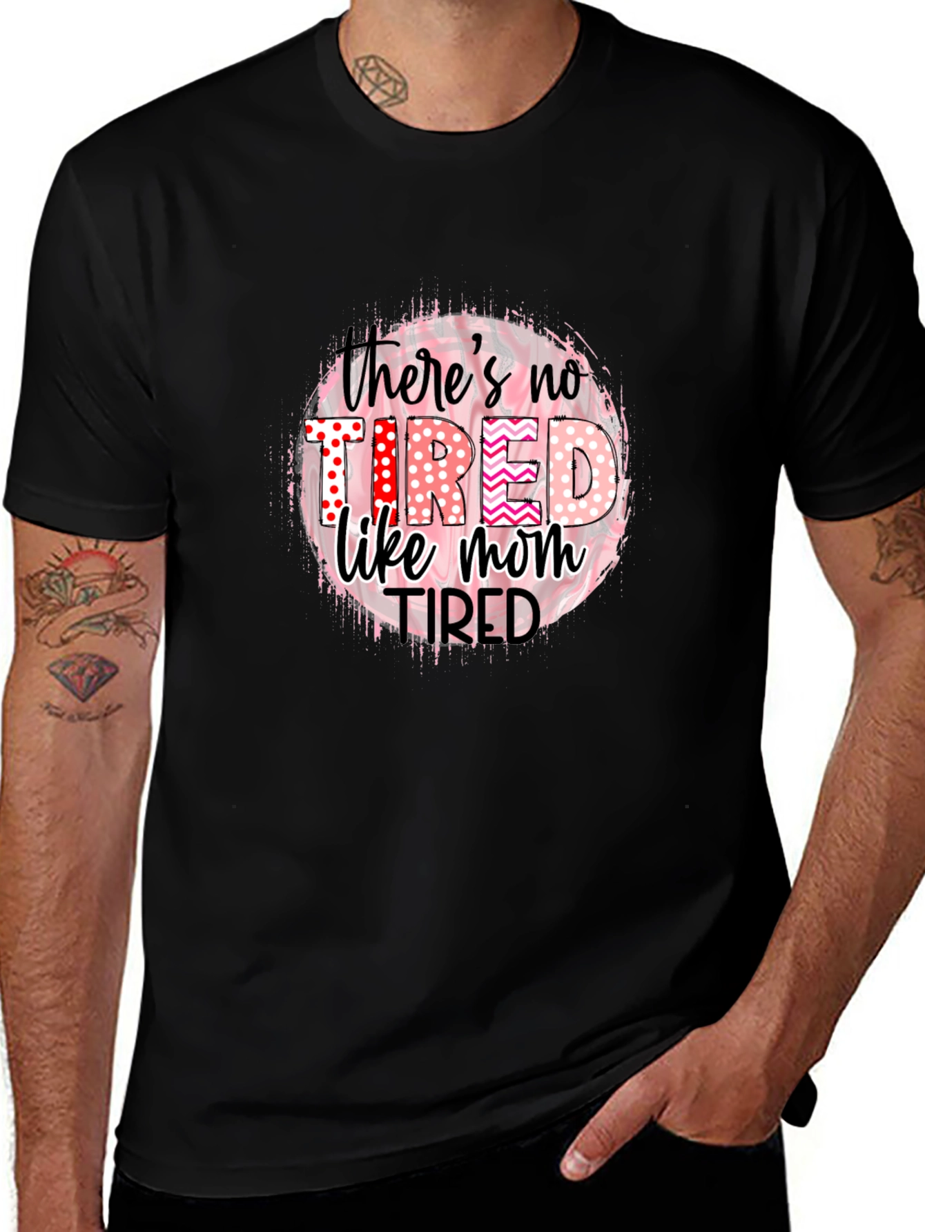 Tired Like Mom Black T-Shirt