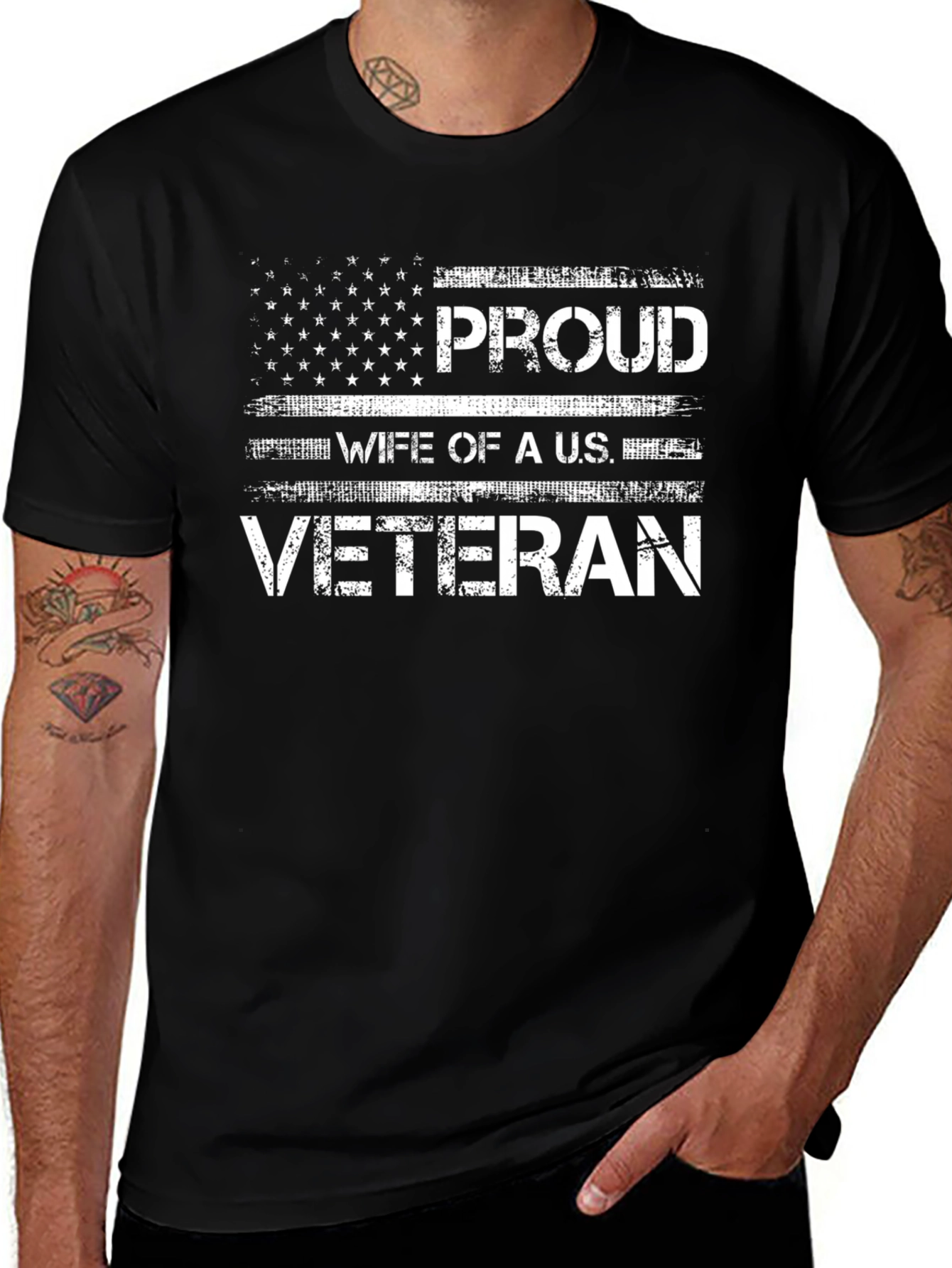 Proud Wife of a U.S. Veteran Graphic Tee