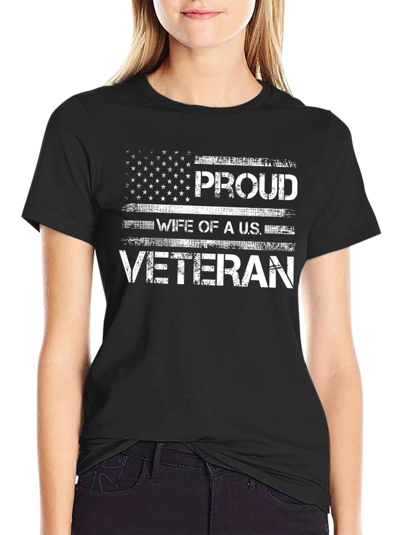 Proud Wife of a U.S. Veteran Graphic Tee