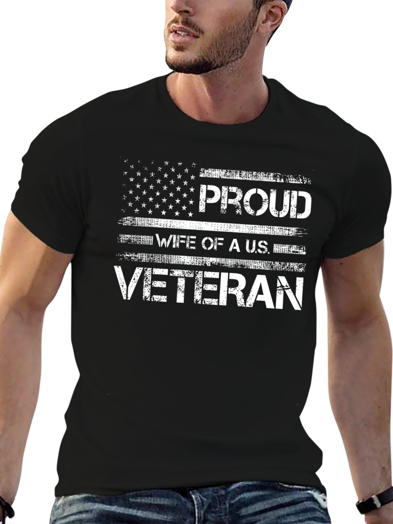 Proud Wife of a U.S. Veteran Graphic Tee