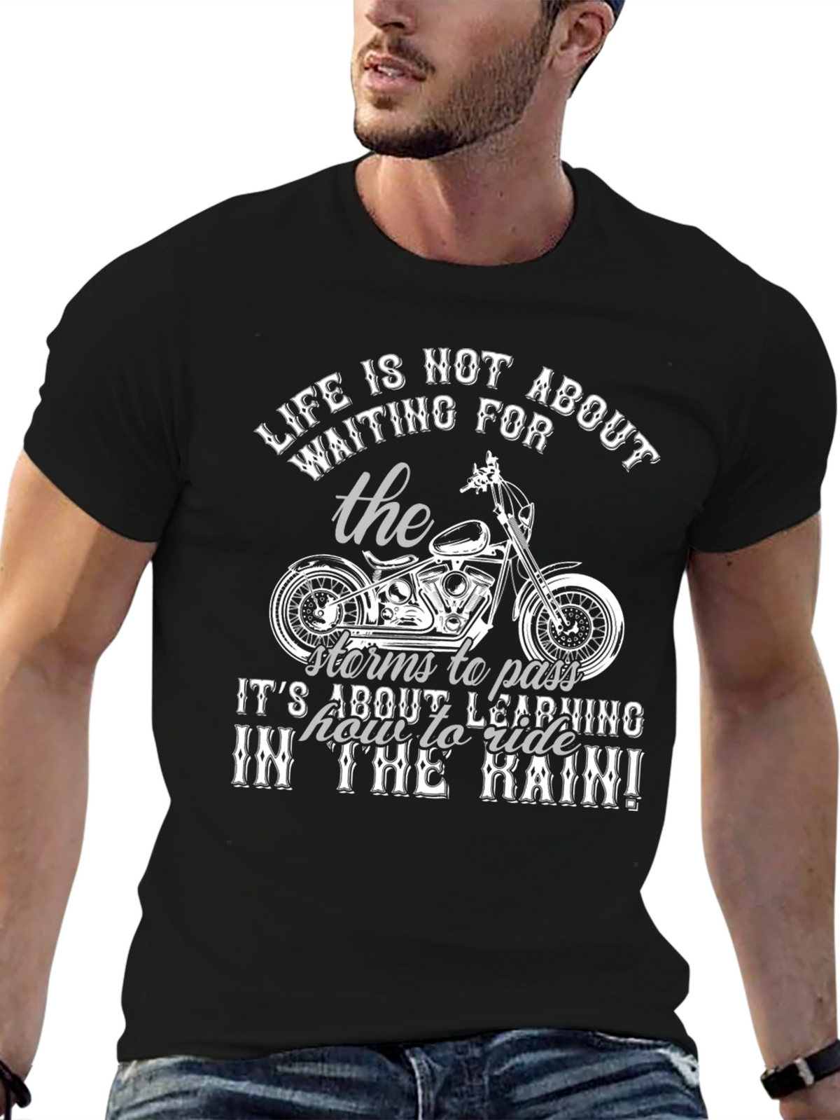 Lifes Ride T-Shirt - Motorcycle Design
