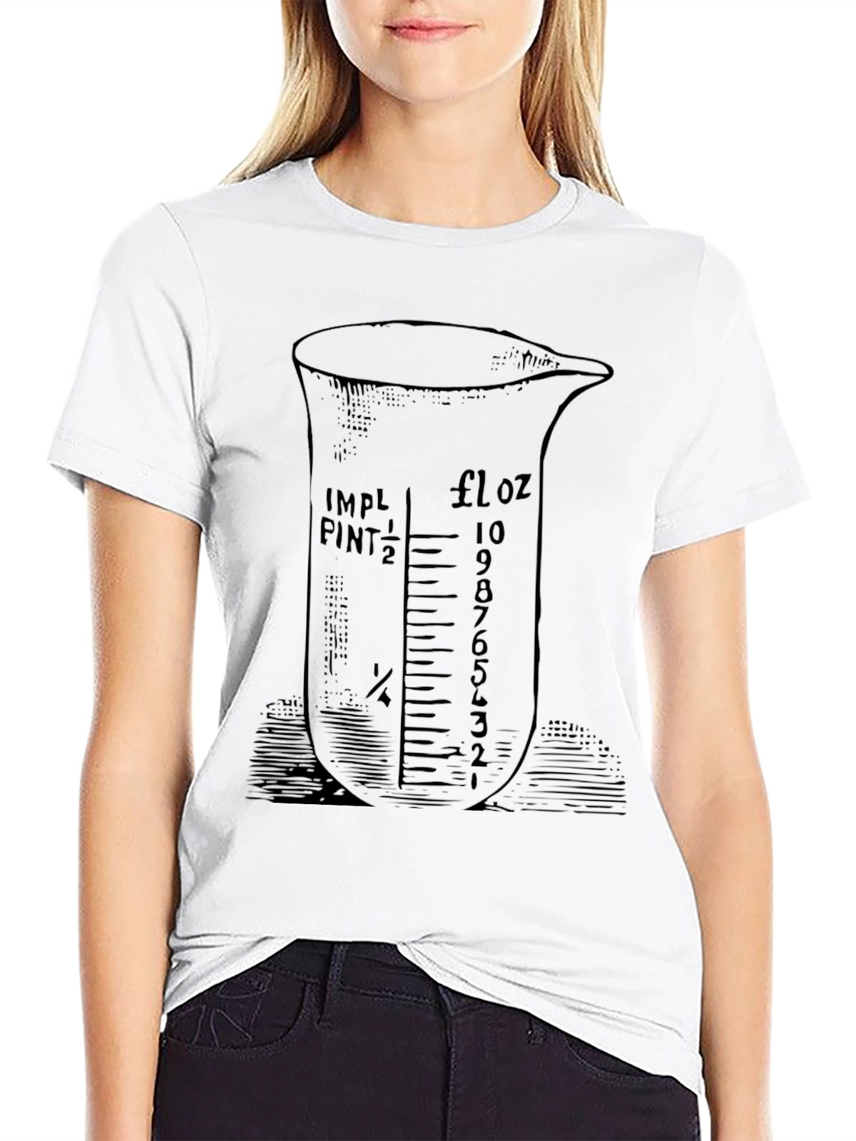 Retro Measuring Cup Graphic Tee - Black