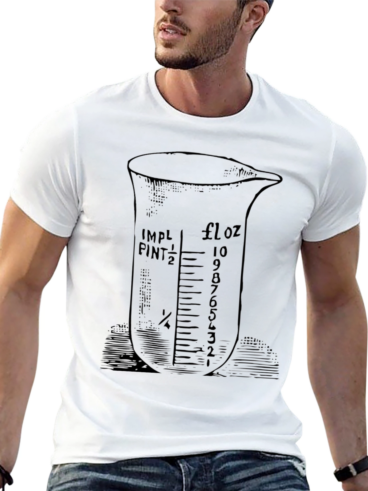 Retro Measuring Cup Graphic Tee - Black