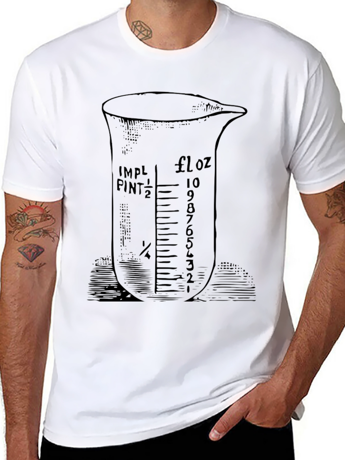 Retro Measuring Cup Graphic Tee - Black