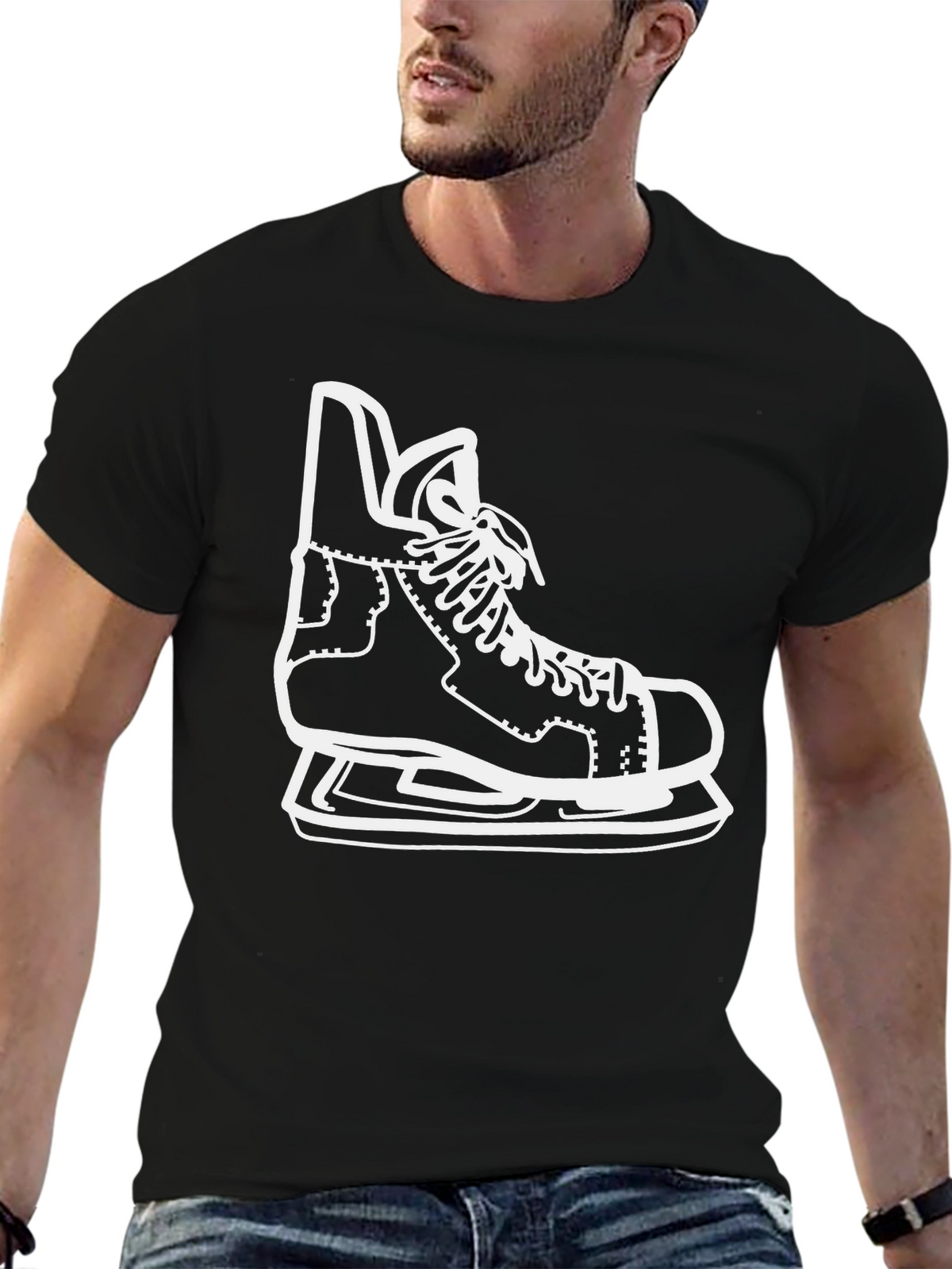 Hockey Skate Graphic Tee - Black