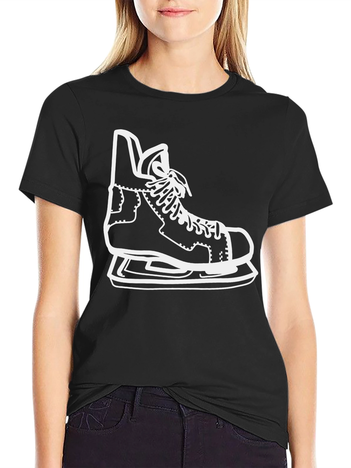 Hockey Skate Graphic Tee - Black