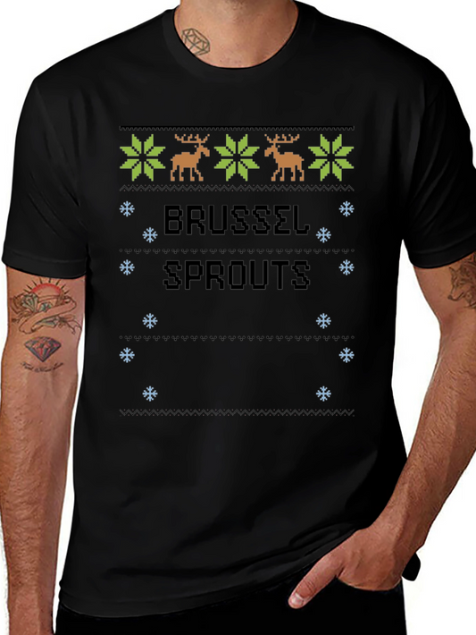 Brussels Sprouts Ugly Christmas Sweater Style T-Shirt