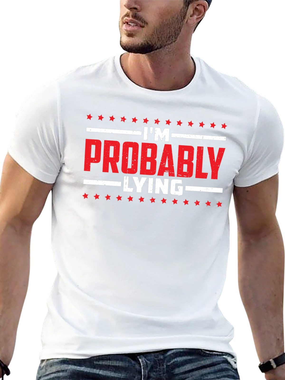 Funny Im Probably Lying Black T-Shirt