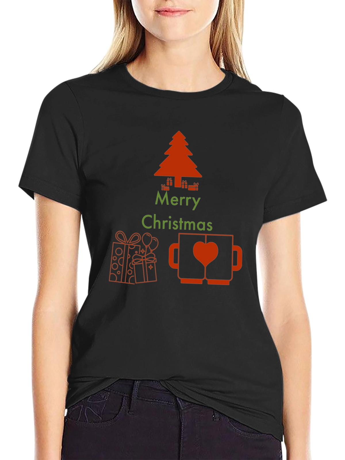 Merry Christmas Graphic Print T-Shirt