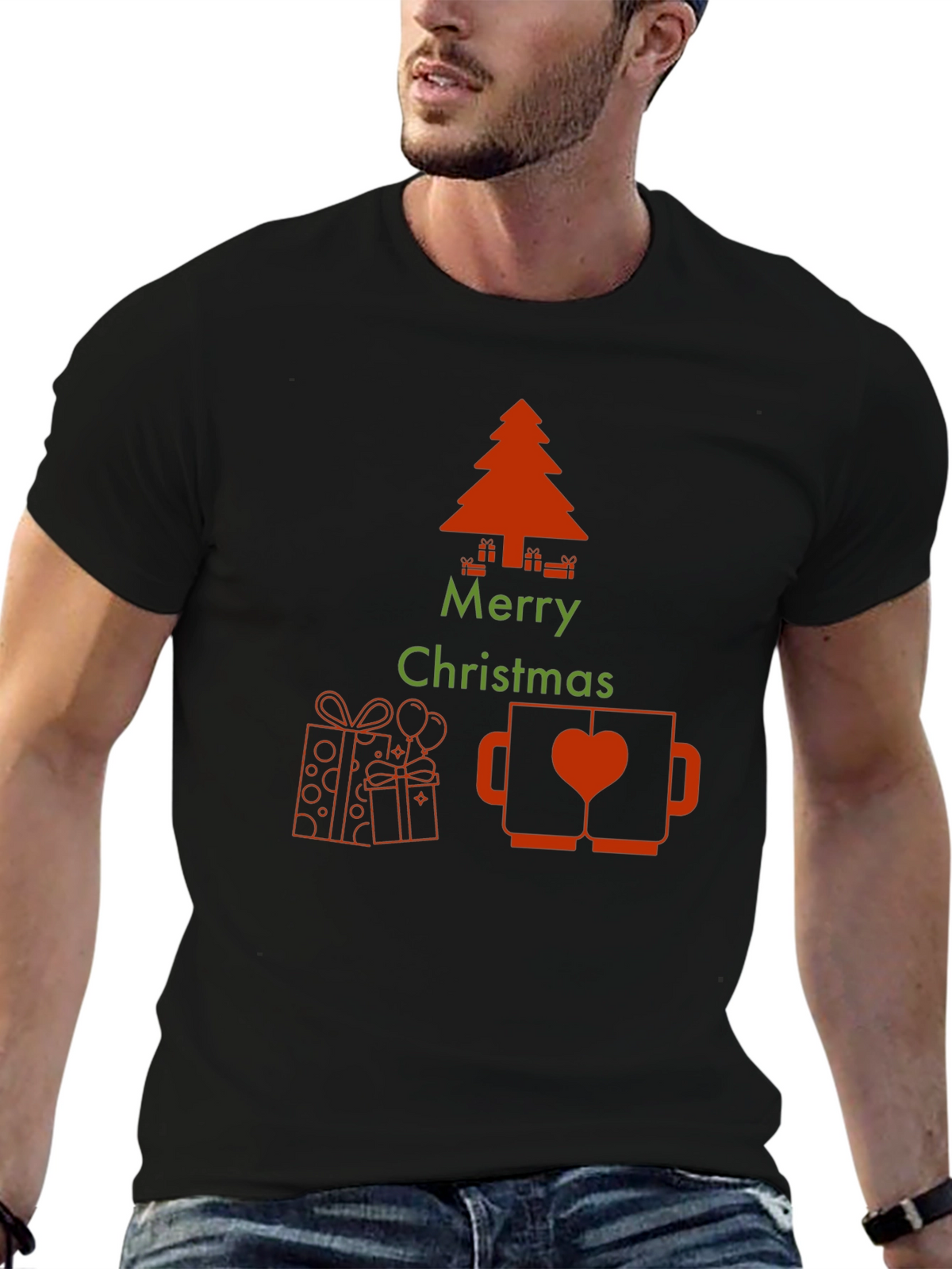 Merry Christmas Graphic Print T-Shirt