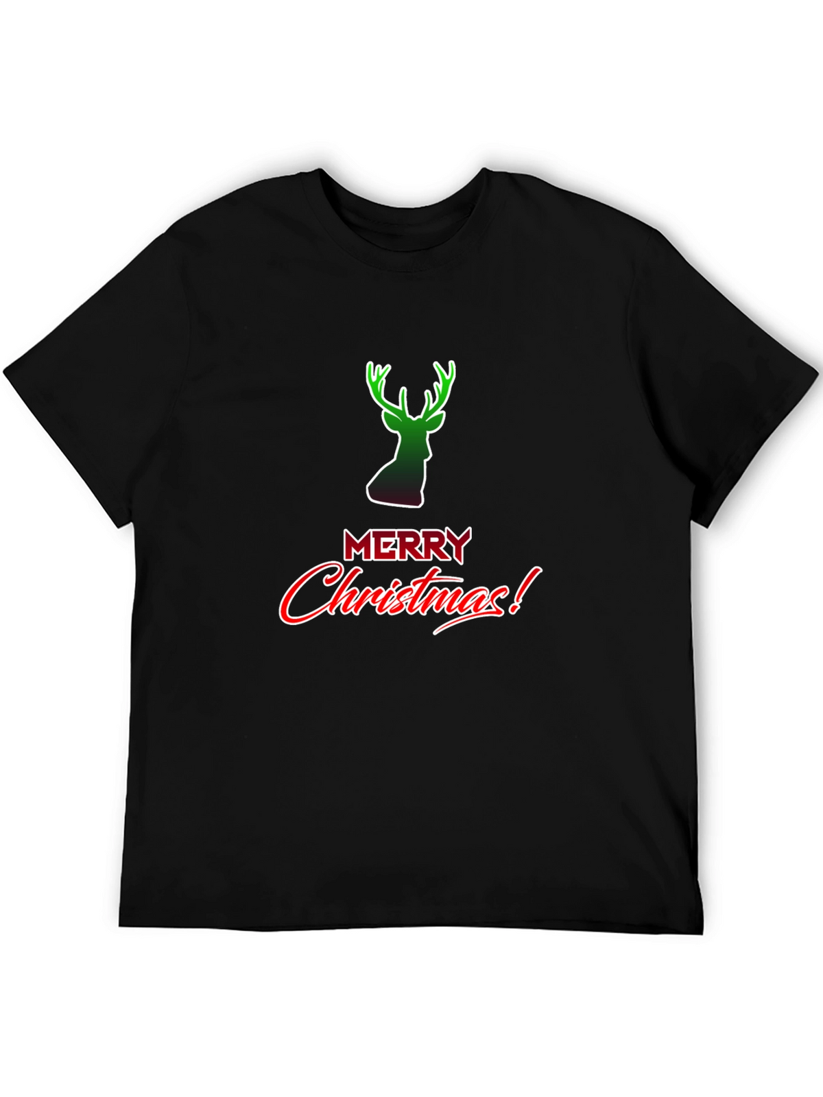 Merry Christmas Reindeer Graphic Tee Shirt