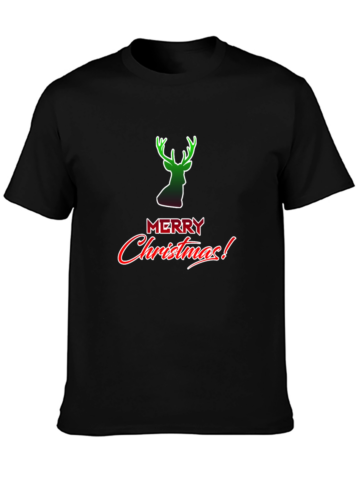 Merry Christmas Reindeer Graphic Tee Shirt