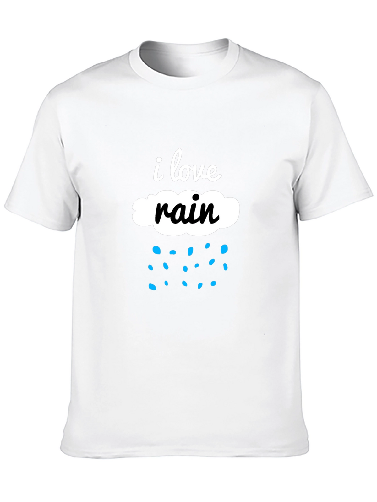 I Love Rain Black Cotton Tee