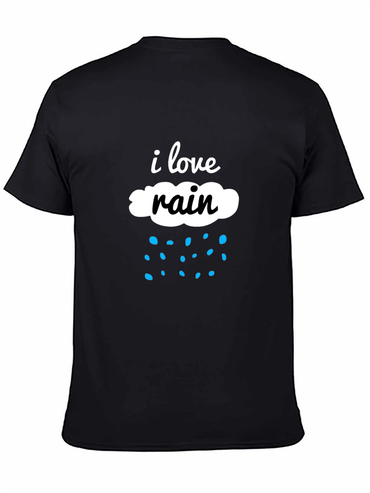 I Love Rain Black Cotton Tee