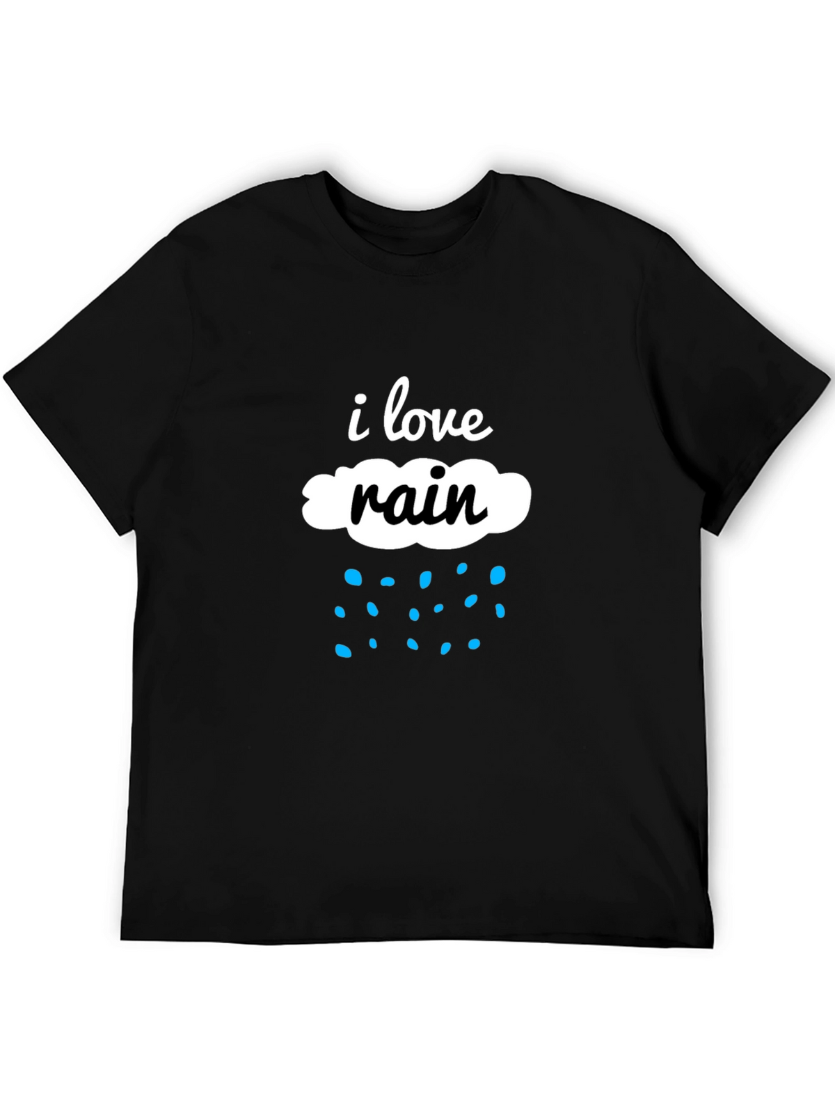 I Love Rain Black Cotton Tee