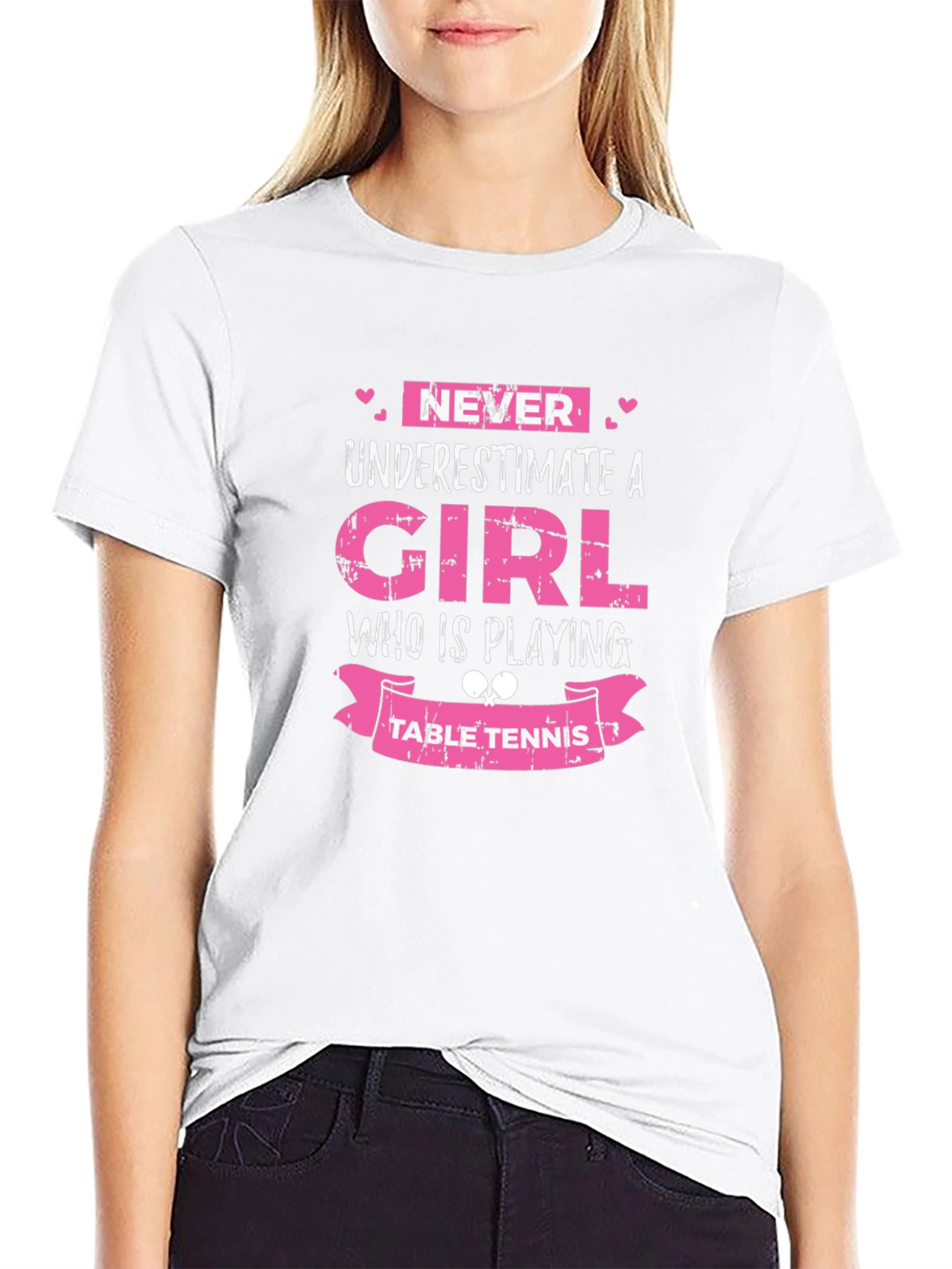 Girl Table Tennis Graphic Tee - Never Underestimate