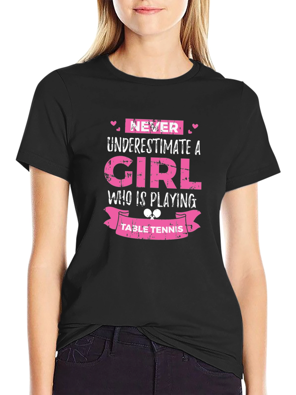 Girl Table Tennis Graphic Tee - Never Underestimate
