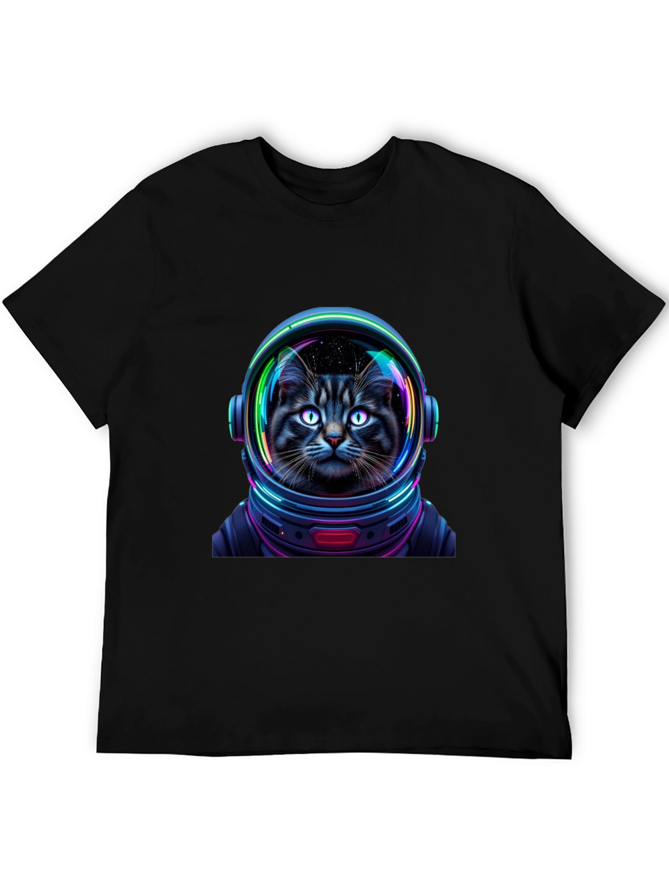 Cat Astronaut Graphic T-Shirt - Unisex Black Tee
