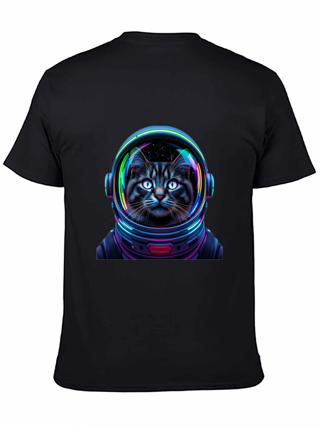 Cat Astronaut Graphic T-Shirt - Unisex Black Tee