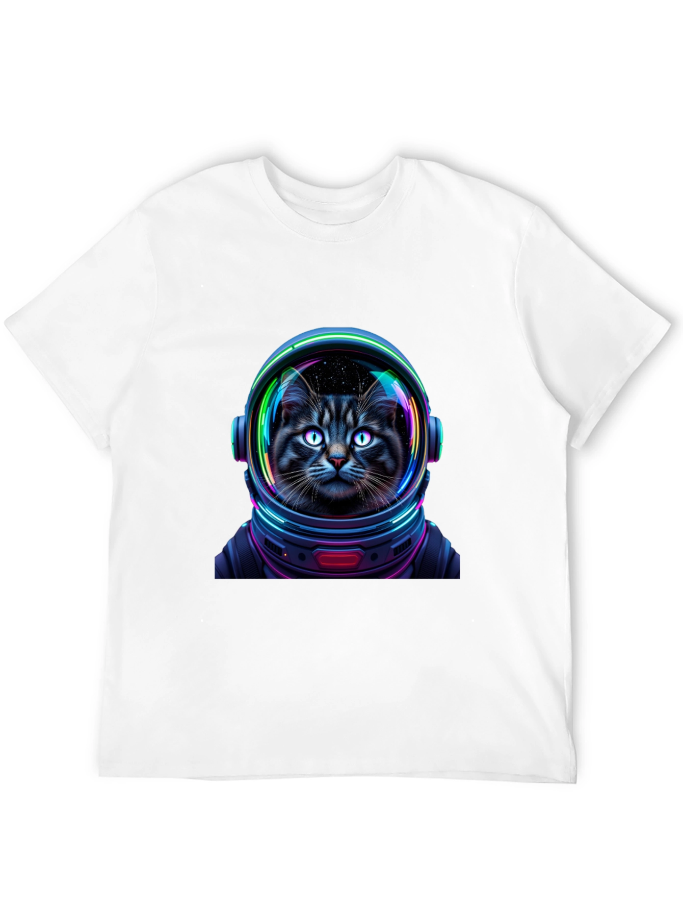 Cat Astronaut Graphic T-Shirt - Unisex Black Tee